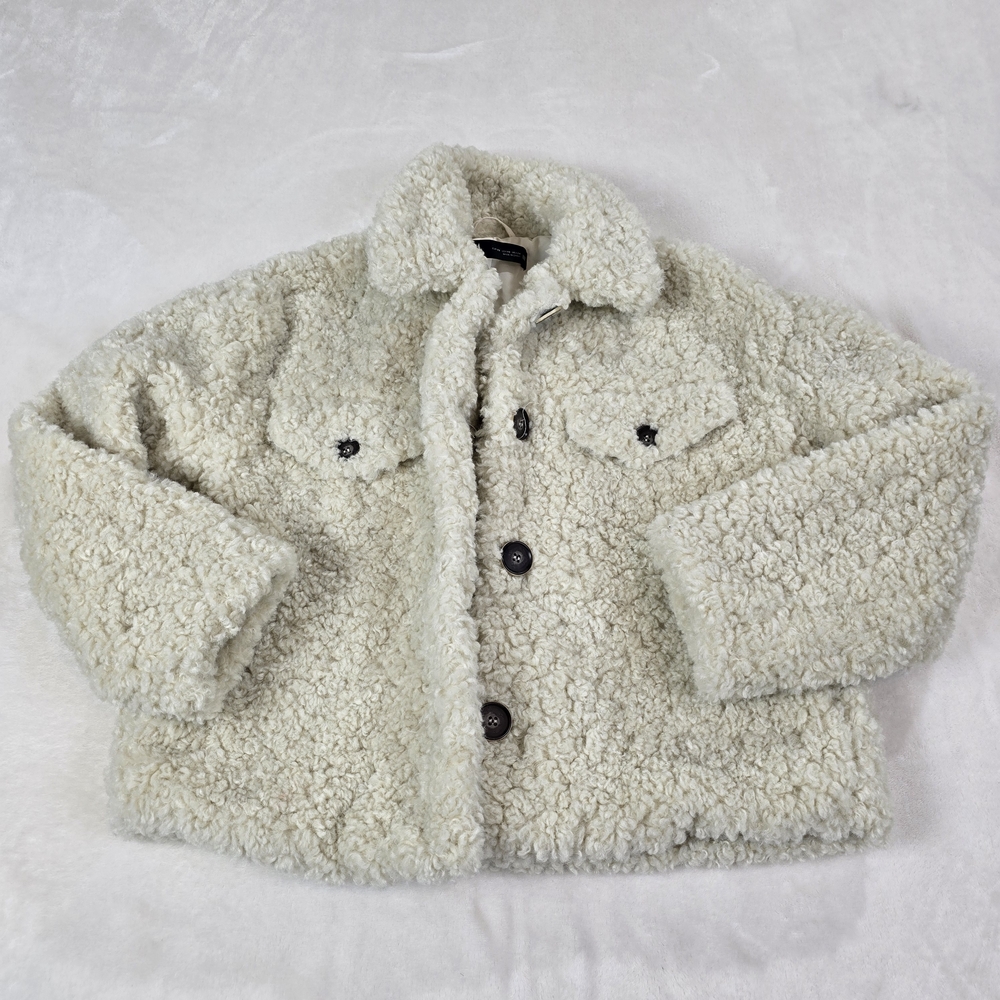 Zara Cream Sherpa Jacket Size XS